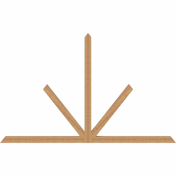 Ekena Millwork Saratoga Timber Gable Bracket, Western Red Cedar, 96"W x 60"H x 3 1/2"D x 3 1/2"F, 15/12 Pitch GBW096X60X0404SAR00SWR - main